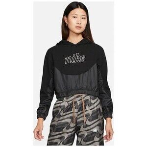 LARGE NIKE DQ6255-010 Sportswear Fleece HOODIE MMBR BLACK WOMEN'S